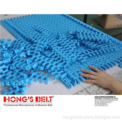 Packaging Industry Turning Modular Conveyor Belt with